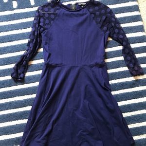 EXPRESS BLUE MINI DRESS SHEER SLEEVES